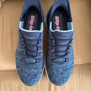 Skechers Navy and Magenta Slip-On Shoes